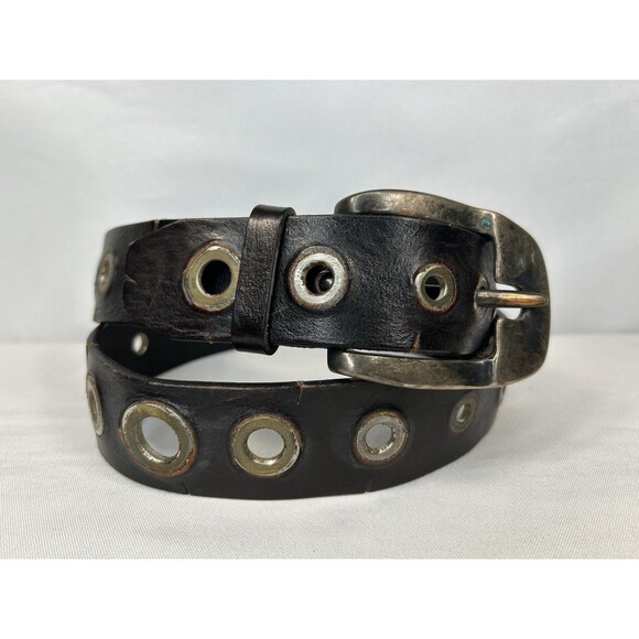 Orciani Brown Leather Belt Men's Size 105 Distressed Rivets Made in Italy - Picture 1 of 6